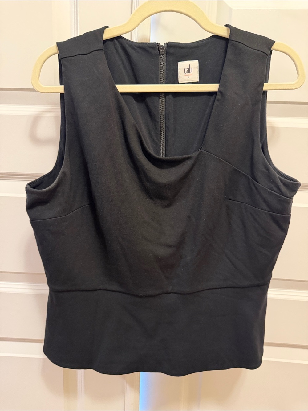 CAbi Black Sleeveless Cowl Neck Tank